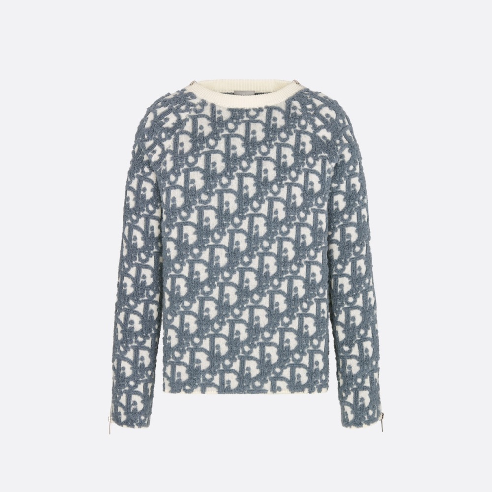 Dior oblique sweater in blue and white